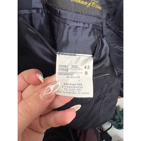 Loro Piana By Brooks Brothers Navy Blue 2 Button Brooksease Blazer 43R - Picture 6 of 7